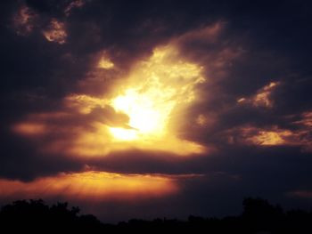 Scenic view of cloudy sky at sunset