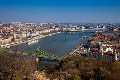 View of the budapest city and danube river