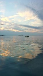 Scenic view of sea at sunset