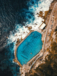 Aerial view of bronte beach ocean pool