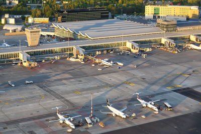 High angle view of airport runway