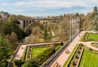 Panoramic view of bridge against sky