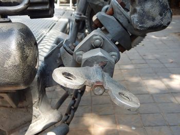 High angle view of bicycle on street