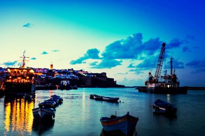Boats in harbor