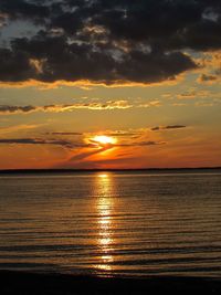 Scenic view of sunset over sea