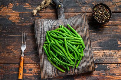 High angle view of vegetables on table