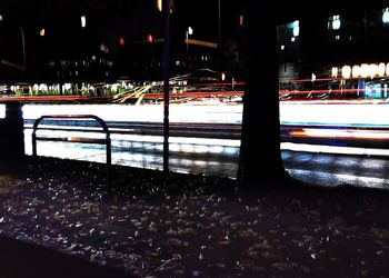 View of city street at night
