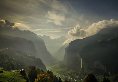 Scenic view of mountains against sky