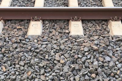 High angle view of railroad track