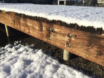 Snow on shore during winter