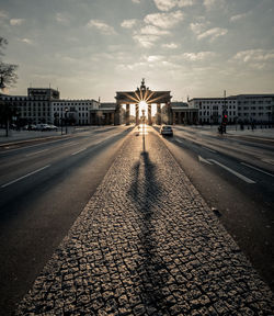 View of city street against sky