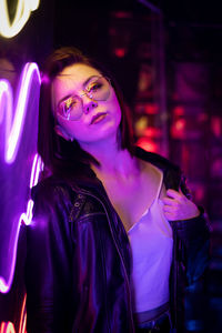 Young woman wearing sunglasses