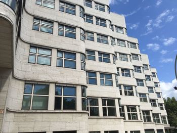 Low angle view of modern building against sky