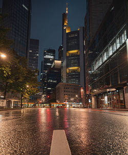 Illuminated city at night