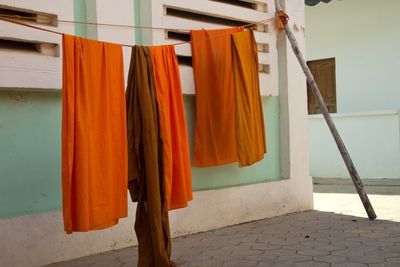 Clothes drying on clothesline