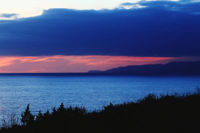 Scenic view of landscape against sky during sunset