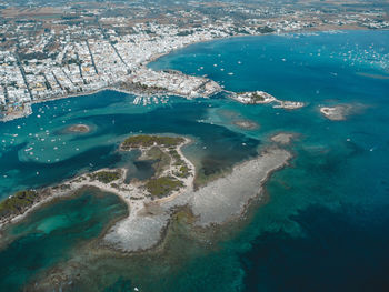 High angle view of sea shore