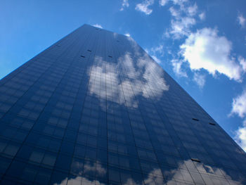 Low angle view of modern building against sky