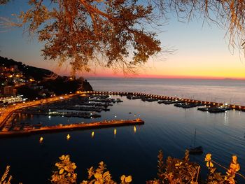 Scenic view of sea against sky at sunset