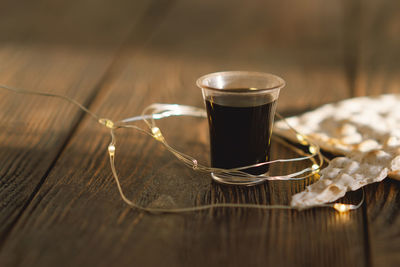 Close-up of coffee on table