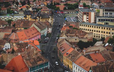 High angle shot of townscape