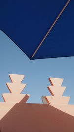 Umbrella against clear blue sky