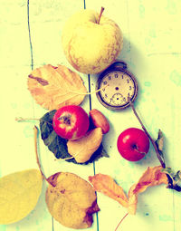 Close-up of fruits on table