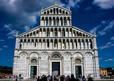 Low angle view of historical building against sky
