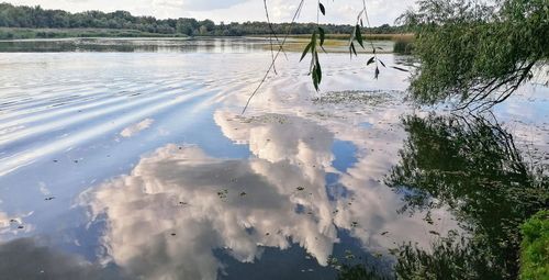 Panoramic view of lake against sky