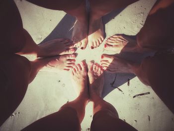 Directly above shot of human feet