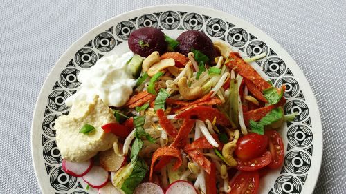 Close-up of served food