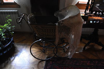 Close-up of table at home