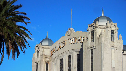 Low angle view of cathedral against blue sky