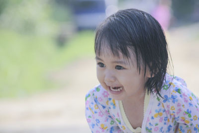 Close-up of smiling boy