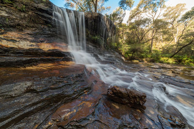 Scenic view of waterfall