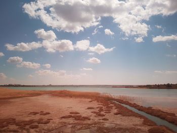 Scenic view of beach against sky