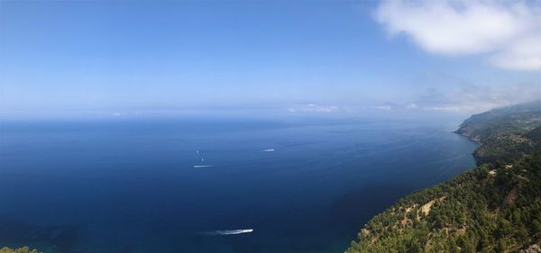 High angle view of sea against sky