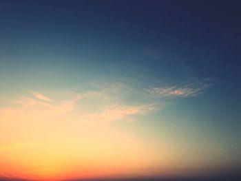 Low angle view of sky during sunset