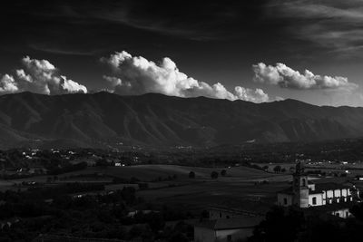 Scenic view of mountains against sky