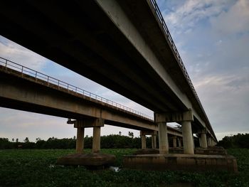 Low angle view of bridge against sky