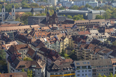 High angle view of townscape