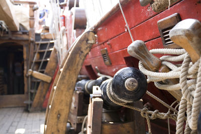 Close-up of rusty machine part