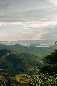 High angle view of landscape against sky