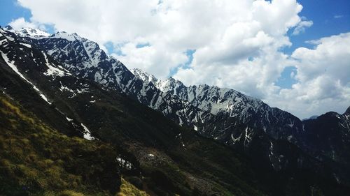 Scenic view of mountains against sky