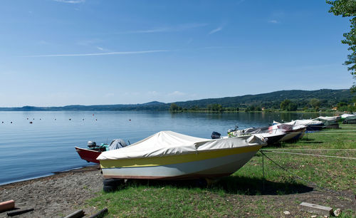 Landscape of lake bolsena. viterbo province, lazio, italy.