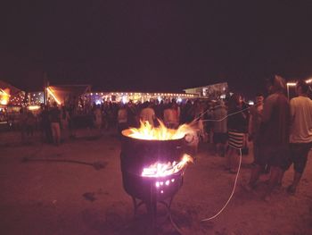 Illuminated lights at night