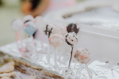 Close-up of cake on table