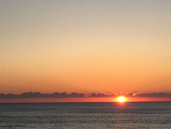 Scenic view of sea during sunset