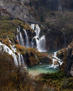 Scenic view of waterfall