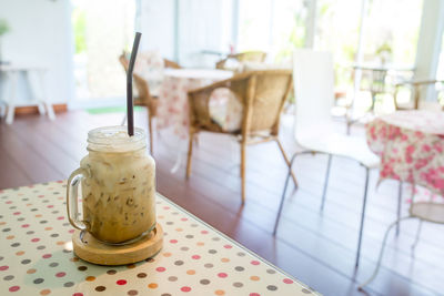 Close-up of drink on table in cafe